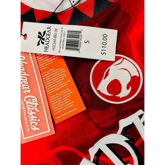 ThunderCats Men's Headgear Classics Premium Embroidered Basketball Red Jersey - Picture 6 of 6